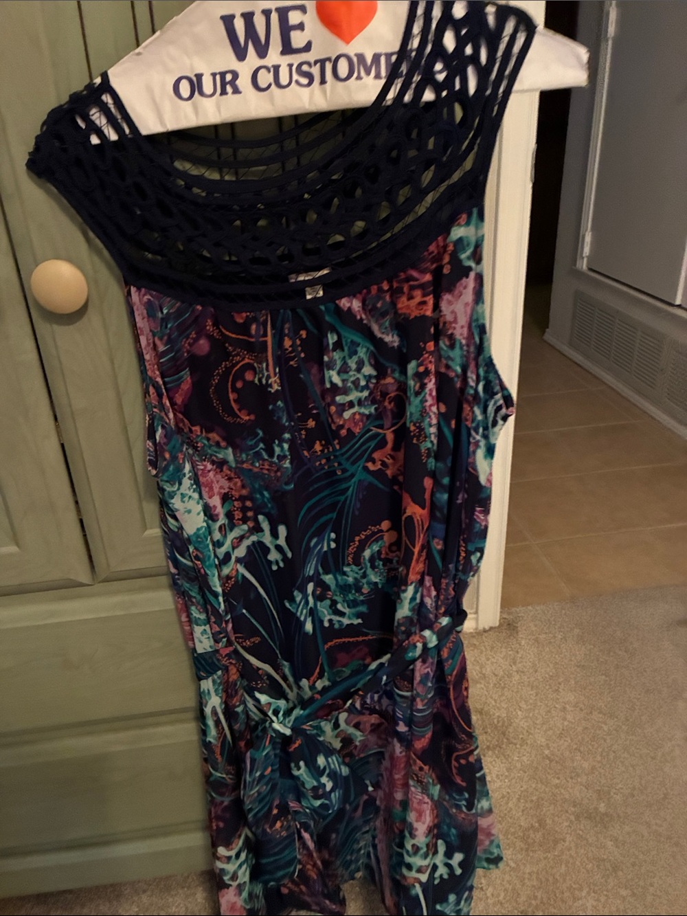 Soma Navy Multicolor Printed Midi Dress